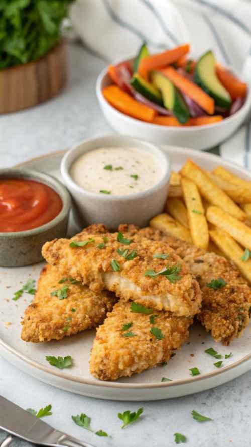 Parmesan Crusted Air Fryer Chicken Tenders | Air Fried Parmesan Crusted Chicken Tenders