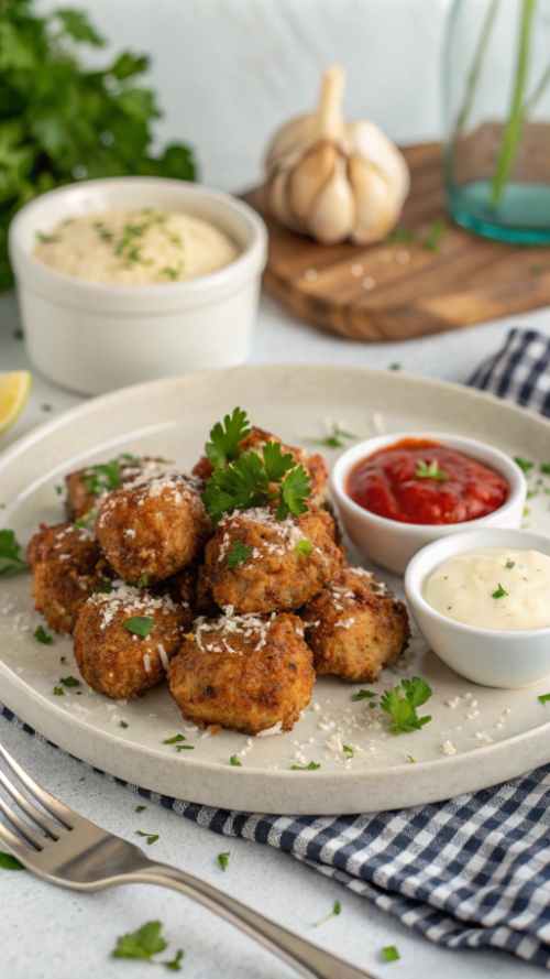 Air Fryer Chicken Garlic Parmesan Bites | Air Fryer Garlic Parm Chicken Bites