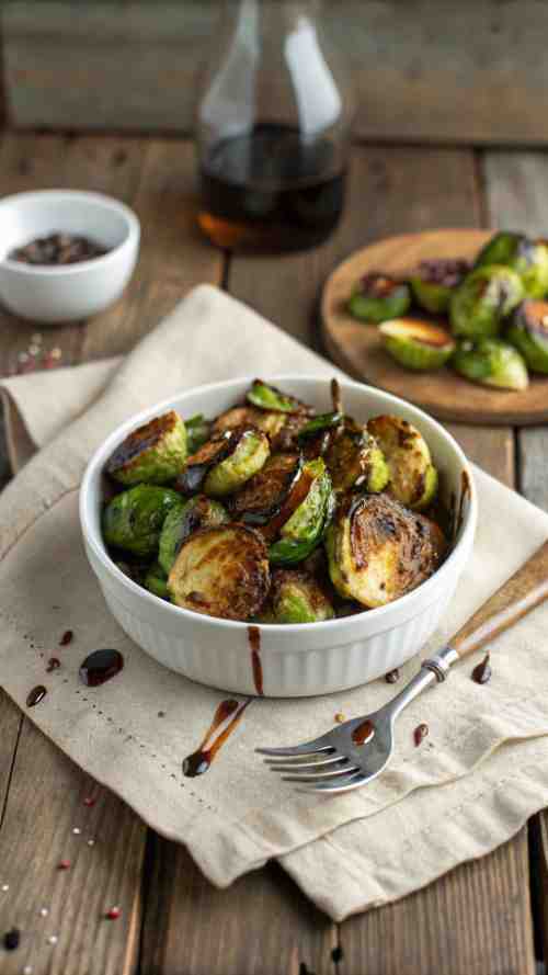 Crispy Air Fryer Brussels Sprouts with Balsamic Glaze – Easy Air Fry Recipe for a Flavor-Packed Side Dish