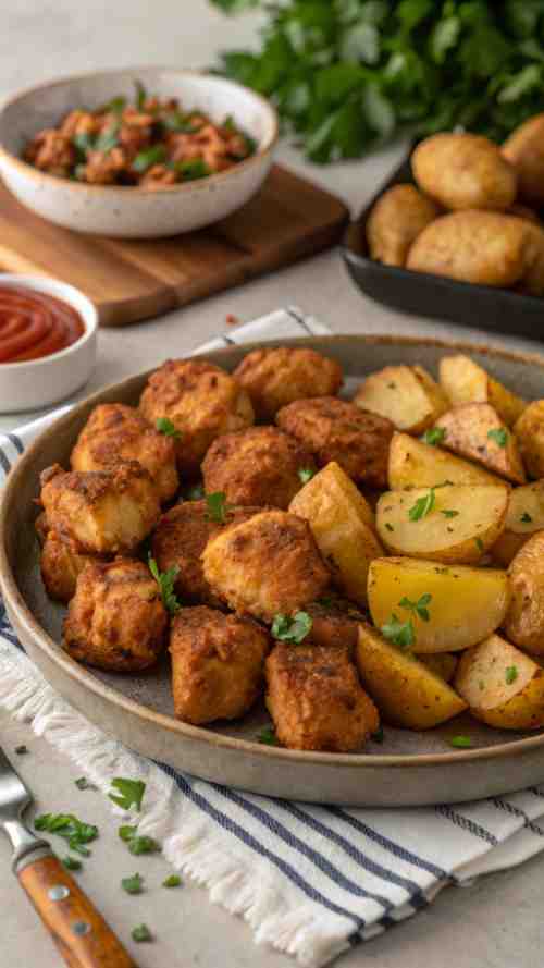 Easy Air Fryer Chicken and Potatoes Recipe – Crispy, Juicy & Family-Friendly Dinner in 30 Minutes