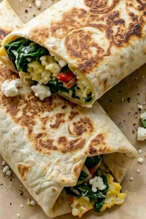 Quick Spinach Feta Egg White Wrap Recipe for Meal Prep Breakfasts