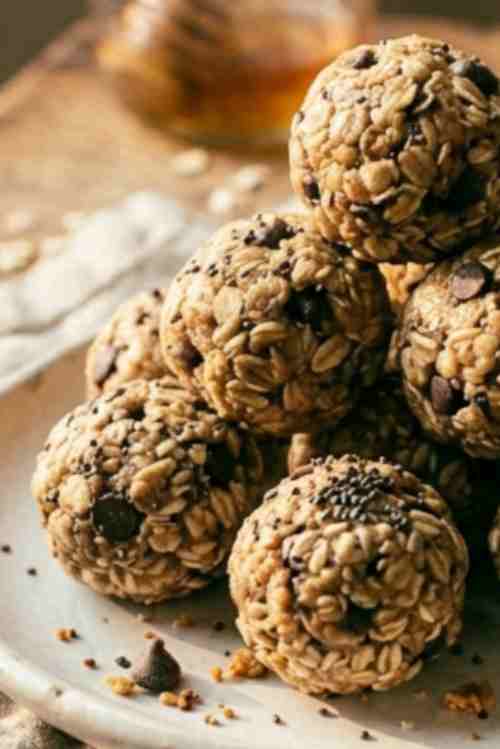 Best No Bake Oatmeal Energy Balls with Peanut Butter and Honey