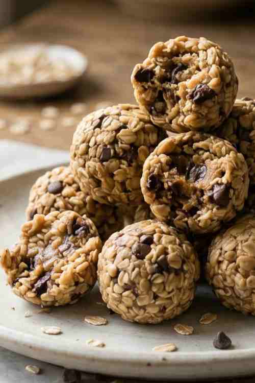 No Bake Oatmeal Peanut Butter Energy Balls