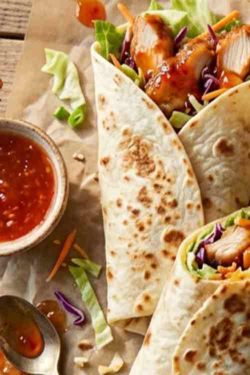 Easy Sweet Chili Chicken Wrap Recipe with Crispy Chicken and Creamy Sweet Chili Sauce