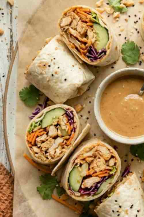 Easy Thai Peanut Chicken Wraps Recipe for Quick Lunches